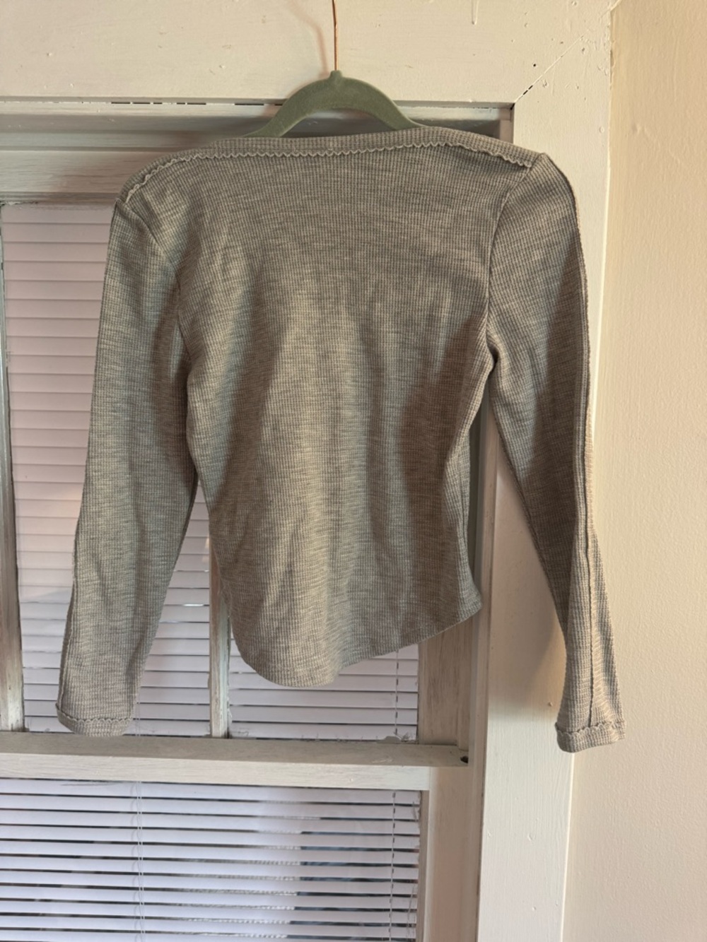 Free People Women's Long-Sleeve Ribbed Top - Gray